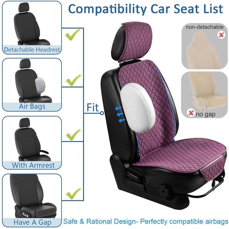 1 Pack Linen Car Seat Cover Front Seat Covers Soft