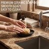 Houlishu Ceramic Soap Dish, Modern Black Bar Soap Holder for