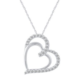 Fifth and Fine 1/2 CTW Natural Diamond Heart Pendant Necklace set in 925 Sterling Silver