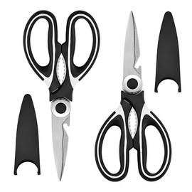 BZKSER Kitchen Scissors – 2 Pieces Kitchen Scissors Multi-Purpose Scissors Heavy Duty Meat Scissors Poultry Scissors Bottle Opener for Scissors Kitchen Sharp for Fish Poultry Herbs