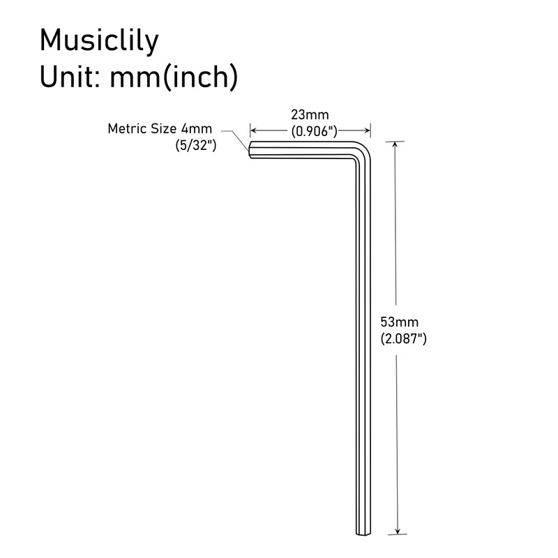 Musiclily Basic Metric 4mm Steel Guitar Epiphone Truss Rod Allen
