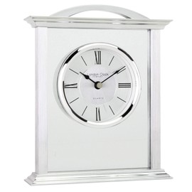 London Clock Silver Mantel Clock, 18 x 15 x 4.5cm