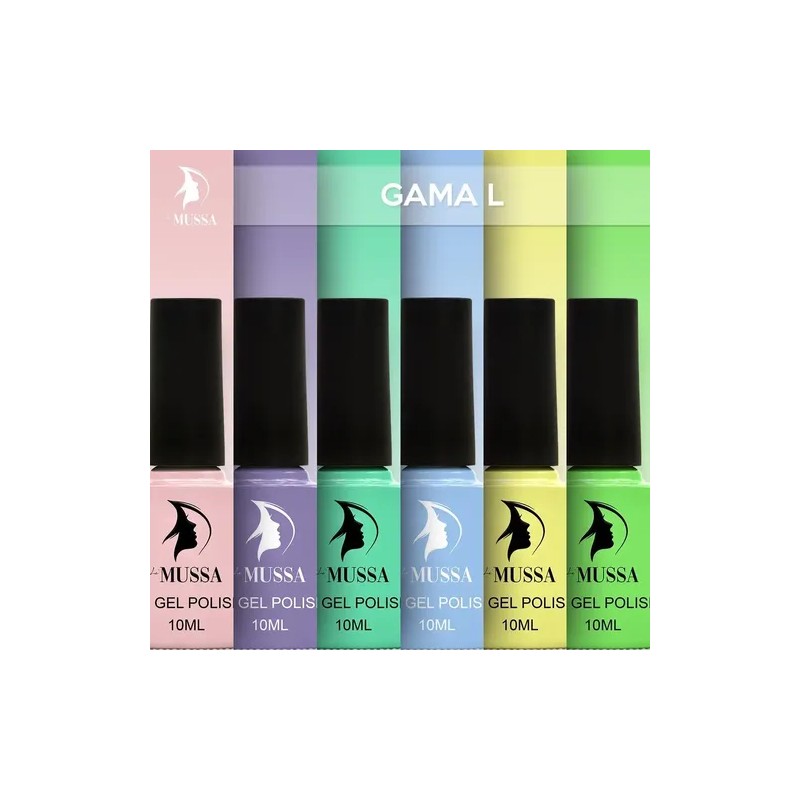 Gel Semipermantente Marca Mussa Gama 6 Piezas Para Uñas