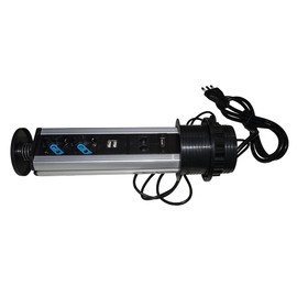 2 Way Italian Schuko Power Strip 2 USB Ports + 1 RJ45 + 1 RJ11 + 1 HDMI Female