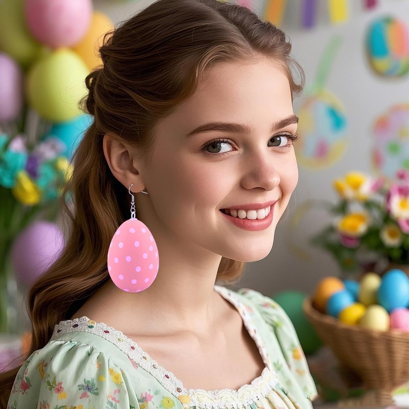 Easter Earring for Women 3D Egg Ball Earrings Dangle Easter