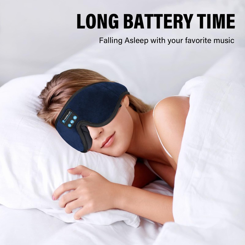 Sleep Mask with Bluetooth Headphones, 3D Sleep Mask Wireless Music