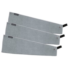 Clothlete Magnetic Microfiber Golf Towel 16" x 24" (Gray, 3 Pack)