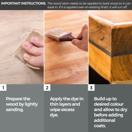 Littlefair's Wood Stain Water Based - 8.5oz/250ml - Indoor Furniture Stain Light & Dark Finishes - Special Non Toxic & Eco Friendly Formula - Wood Stain for Crafts - Color: Very Red Mahogany