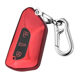 FT FUNTOR FT FUNTOR Schlsselhlle fr VW,fr Skoda Schlsselhlle mit 3-Schwarze Tasten,Kompatibel mit VW Golf 8 ID.3 ID.4 Seat Leon Seat Tarraco Seat Ateca Formentor TPU Schlsselhlle (C-Rot)