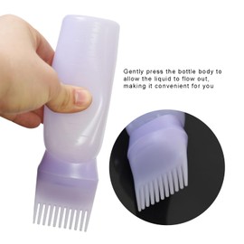 Root Comb Applicator Bottle 6 Ounce Hair Oiling Applicator 3 Pieces Hair Dye Bottle Hair Root Comb with Graduated Scale (Pink White Purple)