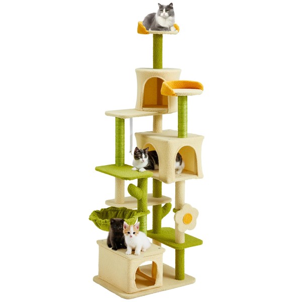 Erinnyees Flower Cat Tree, 69.1 Inches Cat Tower for Indoor
