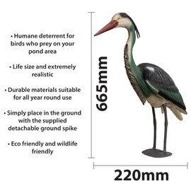 St Helens Home & Garden Life-Sized Decoy Heron - Realistic Bird Scaring Device