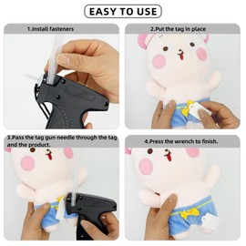 Tagging Gun for Clothing, Standard Retail Price Tag Attacher Gun Kit for Clothes Labeler with 6 Needles & 1600pcs 1" Barbs Fasteners