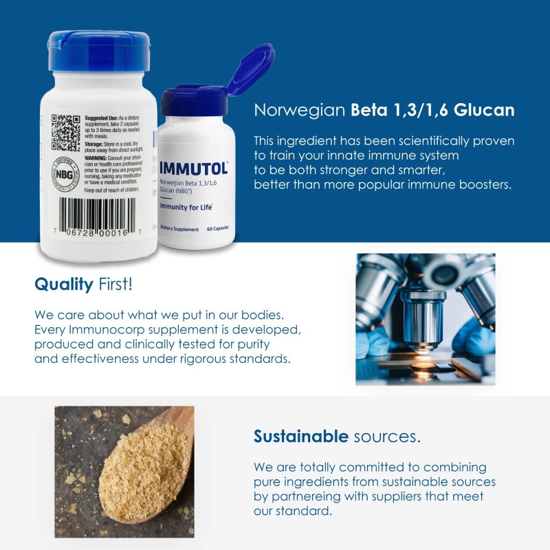 Immunocorp Immutol Immune Support Supplement with 750mg of Beta Glucan
