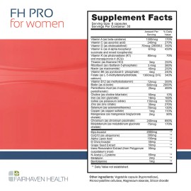 Fairhaven Health FH Pro Women, Suplemento diseado para apoyar la fertilidad femenina y la salud reproductiva, 180 Cpsulas.                            