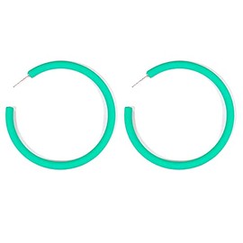 Candy Color Big Hoop Earrings Minimalist Geometric C-Shaped Acrylic Hoop Earrings Multicolor Vintage Earring Party Jewelry for Women-Green