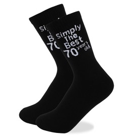Father's Day Gifts from Daughter Son,70th Birthday Gifts for Men Women Simply The Best Novelty Tennis Socks Black Funny Present for 30/40/50/60/70 Year Old