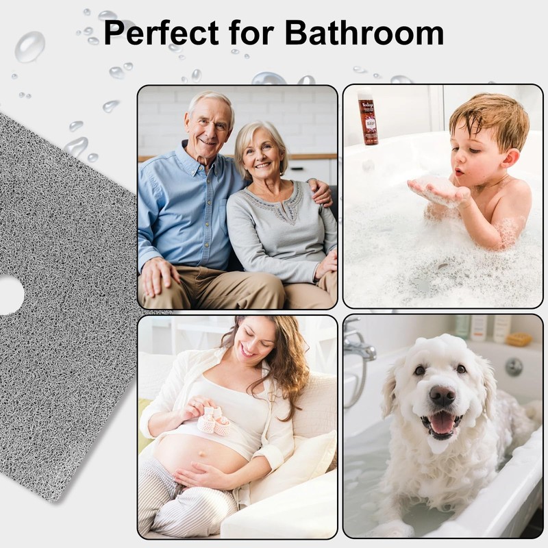 Extra Large Square Shower Mat, Yonala 36 x 36 Inch