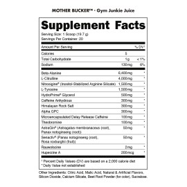 Bucked Up Mother Bucker Pre Entreno High-stimulant 20 Serv Sabor Gym-junkie Juice