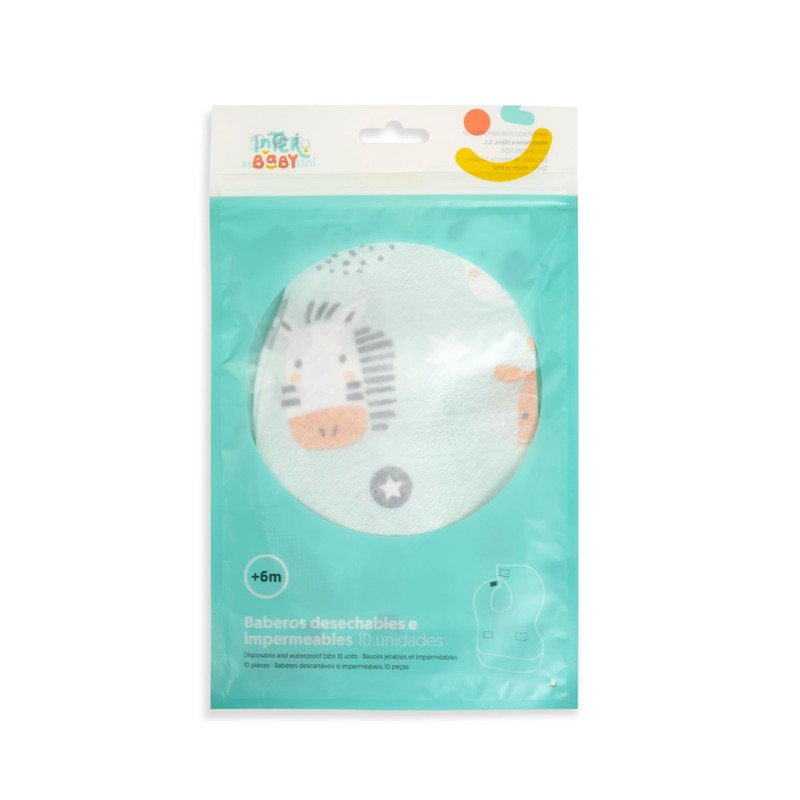 Interbaby Pack of 10 Disposable Baby Bibs, Waterproof, Travel Bibs