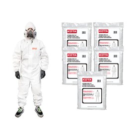 LAUCO KOTA Disposable Protective Coverall Suit with Hood, with Hood, Elastic Waist and Wrist for Spray Painting (5, Medium)