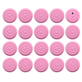 Happyupcity 20PCS Pink Plastic Flower Shape Eyelash Glue Holder Dispenser Disposable False Lash Glue Tray Cups Glue Pallet Pads Eyelash Extension Tools