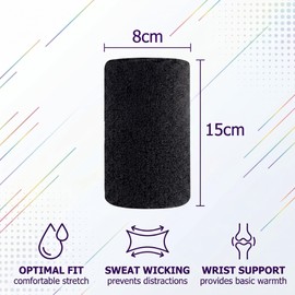 DNOMXB Pack of 6 Sweatband Wristbands, Sports Bracelets, Elastic Sweatband, Absorbent Sweatbands for Men and Women, Fitness Arm Sports Wristbands, Colourful Sweatband Wrist for Tennis