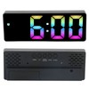 Colorful LED Digital Alarm Clock Large LED Screen Electronic Alarm