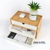 WAYUTO 2-Tier Bamboo Desktop Organizer Simple Wooden Tabletop Storage Organization