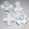 12Pack 1Inch PVC Fittings, 4-Way Cross Elbow Fitting for Building