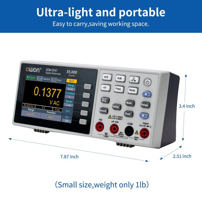 OWON XDM1041 Protable Bench Multimeter with 3.5 Inch 55,000 Counts