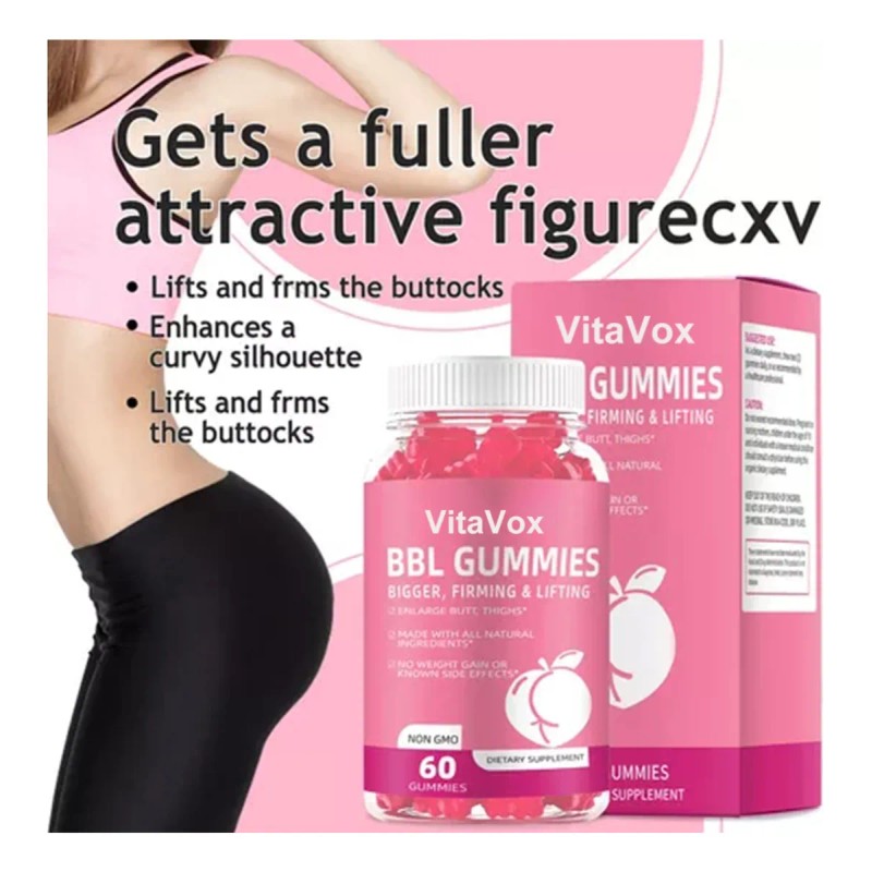 2pc Bbl Gummies Suplemento Glúteos Butt Hip Booster 60