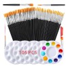 105 Pinceles Para Gouache Oleo Acrílico Acuarela Lienzo