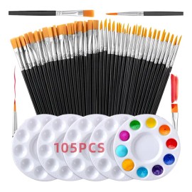 105 Pinceles Para Gouache Oleo Acrílico Acuarela Lienzo
