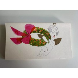 Holiday Wreath ARTIST Joe Hong Christmas Greeting Card The Drawing Board MCM