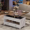 ONBRILL Farmhouse Lift Top Coffee Table with 2 Storage Drawers,
