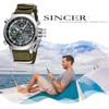 JewelryWe Men's Military Watches Dual Time Display Multifunctional Nylon Band