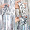 YIAGUN 2 Pack Silver Foil Curtains 1x2.5m Thick Laser Flash