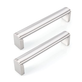Fulgente 10 Pack 128mm Cabinet Pulls Brushed Nickel 5'' Matte Stainless Steel Kitchen Door Drawer Handles Chrome Hardware for Cupboard Dresser Drawers Bathroom Hole Center 5Inch