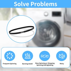 WH01X27538 Washer Drive Belt Compatible with GE, Hotpoint Washing Machines Belt Replacement w/Instruction 290D1101P005, AP6328256, PS12299369, 4587903