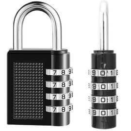 AIMALL 2PCS 4 Digit Combination Lock Key Security Padlock Anti Rust Weather Proof Locks