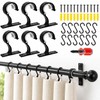 Soyinht 6PCS Curtain Pole Brackets, 8.3cm Black Metal Holders with