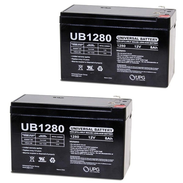 UB1280 12V 8Ah Home Alarm Security System Battery - 2 Pack