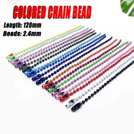 Colorful Ball Chain Dog Tag Chain Metal Chain Necklace Bulk，Metal Hanging Chains for Jewelry Making DIY Crafts，Hanging Christmas Ornament (150PCS)