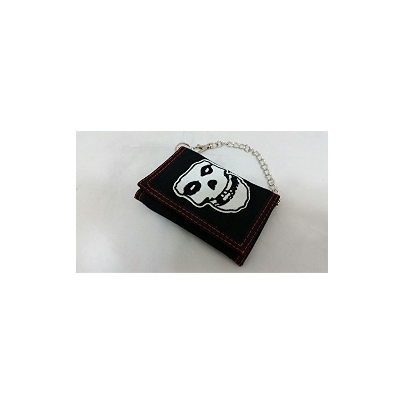 Misfits Green Skull Wallet Tri-Fold with Chain