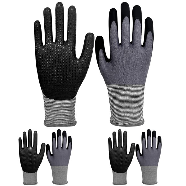 TIANXUAN 3 Pairs Safety Work Gloves Nitrile Coated Safety Work