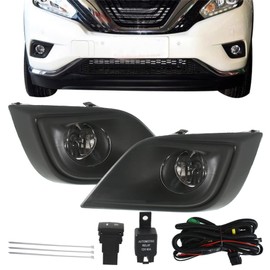 WFLNHB 1 Pair L&R Side Fog Lights Replacement for Nissan Murano 2015 2016 2017 2018 Fog Lamps w/Wiring Harness NI2592122, NI2593122