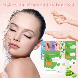 GUOYAOLIFU Face Sheets Masks Skincare, Collagen Facial Masks for Women, Moisturizing Hydrating Face Masks with Natural Ingredients, Oil Contral Facial Sheet Masks for Women Home Spa 24 Pack