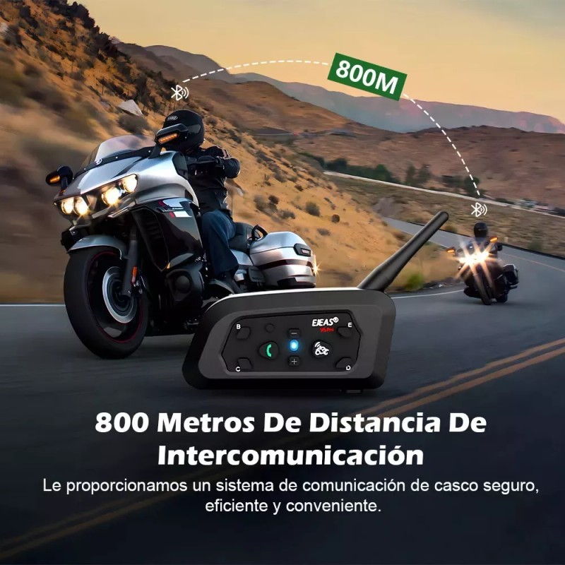Ejeas Par De Intercomunicadores Para Cascos De Moto Ejeas V6