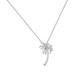 LQRI Tropical Beach Jewelry CZ Palm Tree Pendant Necklace Hawaii Bridal Beach Wedding Jewelry Bridesmaid Gifts (necklace)